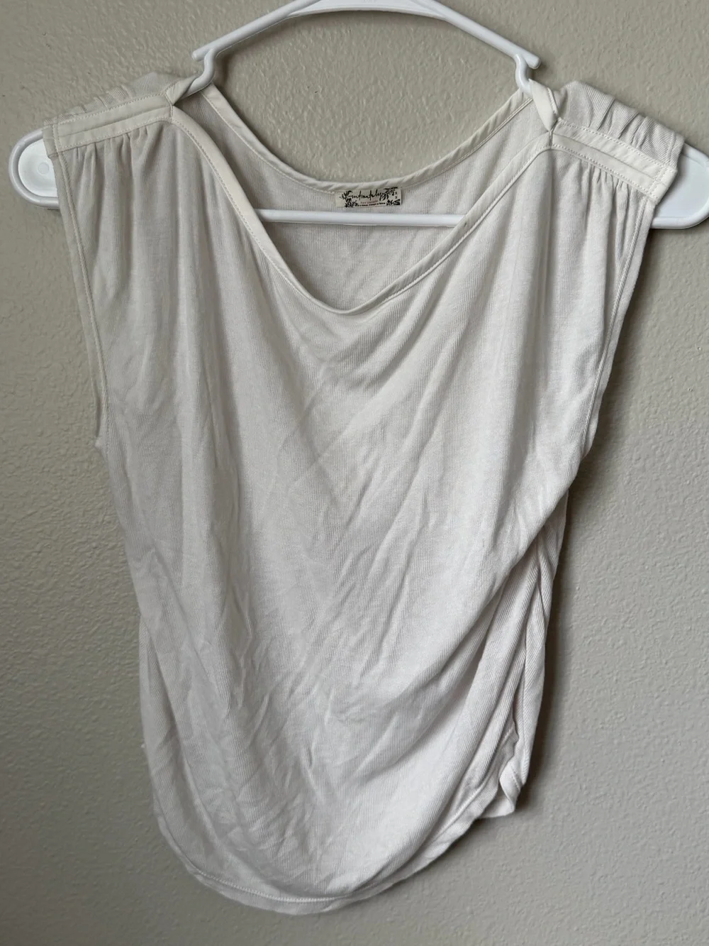 Free people intimately white muscle tee Drape Front Top medium Minimalist